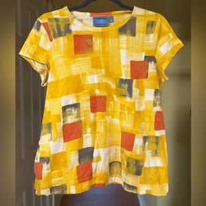 Abstract Yellow Patterned Women's Top